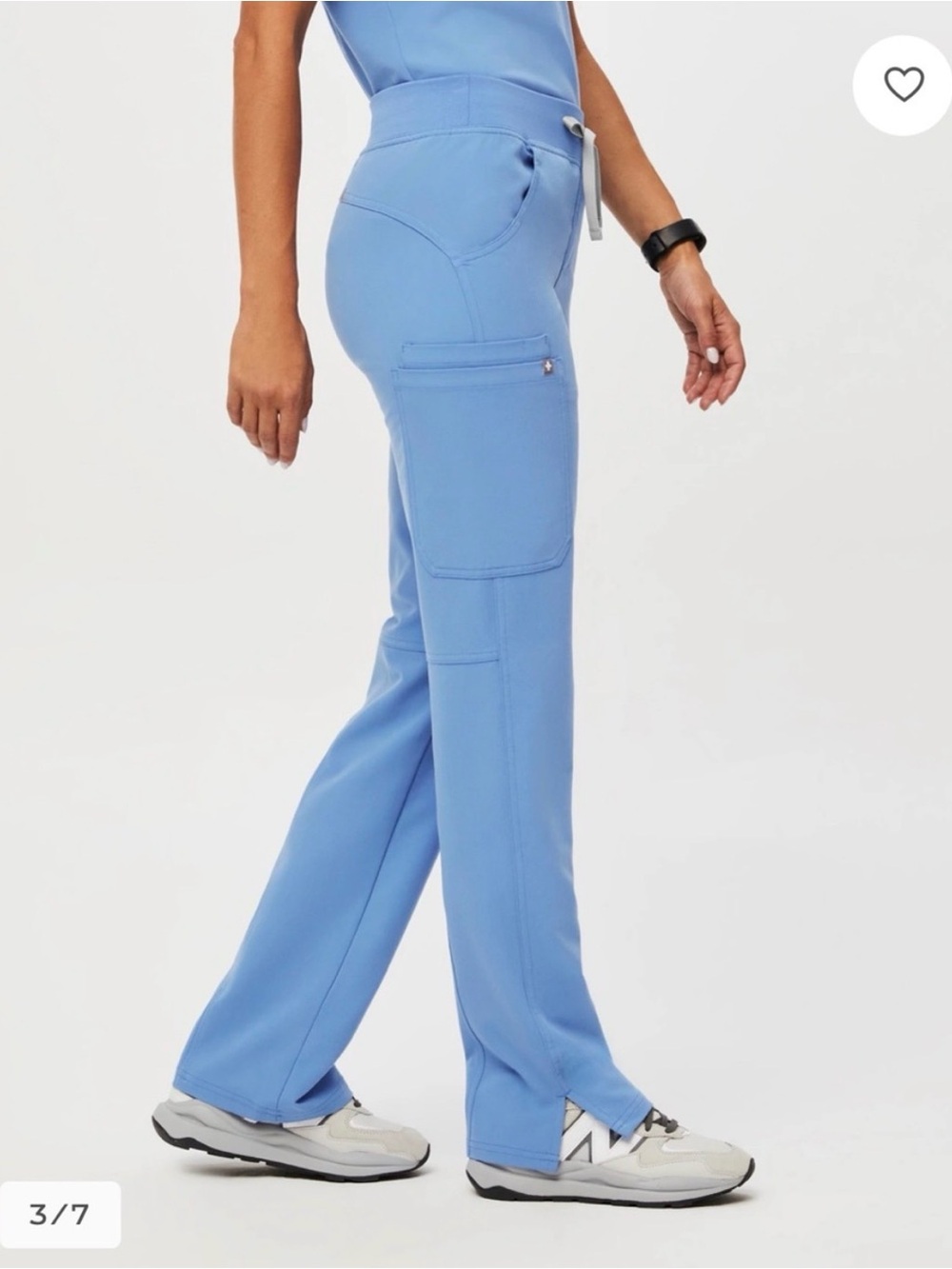 Figs Straight Leg Scrub Pants in Ceil Blue